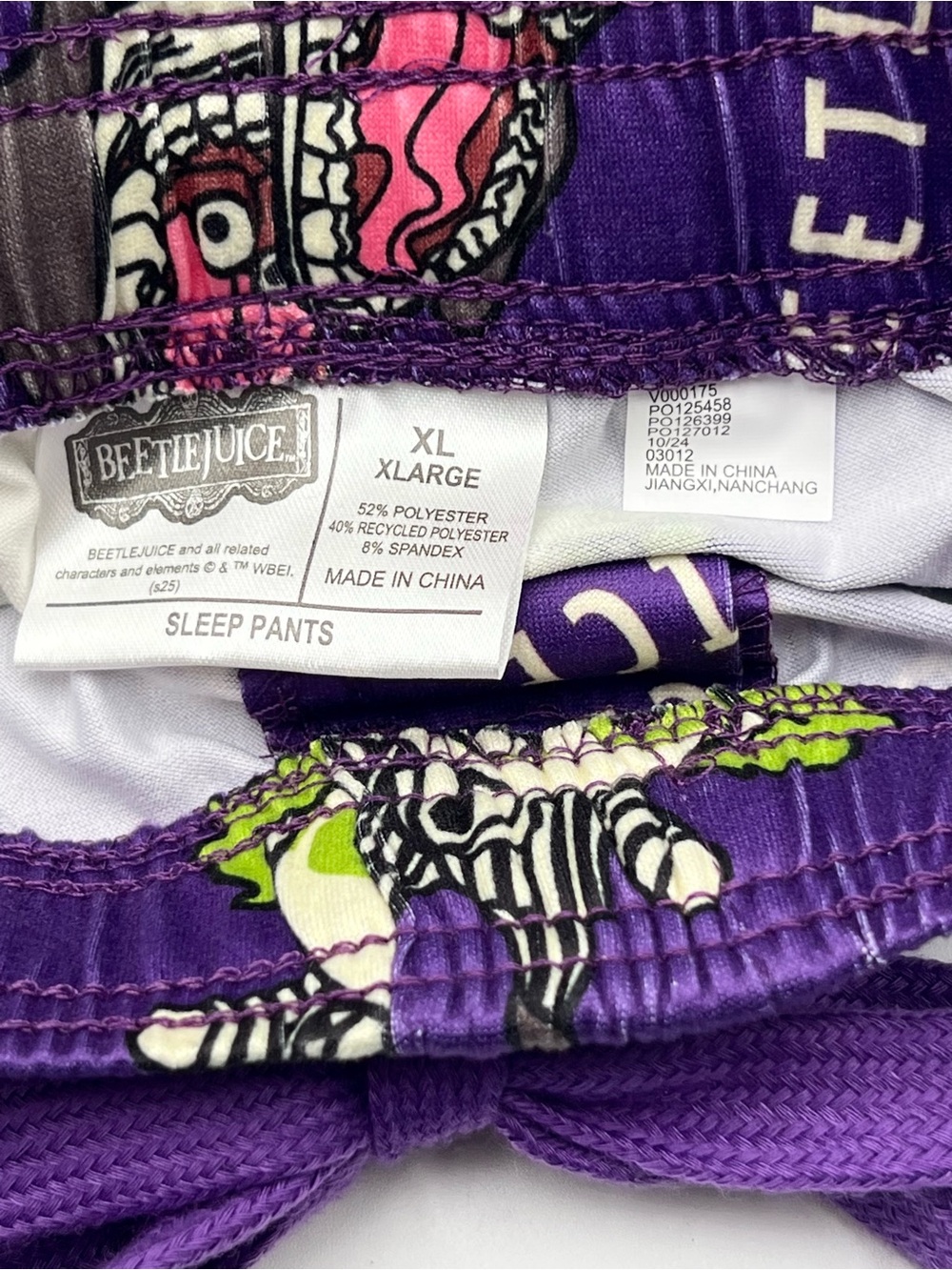 Beetlejuice Bioworld Chibi Sandworm Graphic Pajama Lounge Sleep Pants Mens XL - Picture 6 of 6